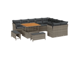 Conjunto 12 Sofá De Jardim Vidaxl Cinzento Vime Pe (100 X 100 X 71 Cm)