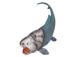 Mali modelo de Peixe Artificial Lifelike Período Jurássico Peixe de Zheng para Crianças Azul