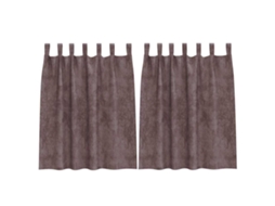 Conjunto 2 Cortinas De Veludo Vidaxl Castanho Veludo (140 X 140 Cm)