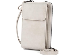 Bolsa Transversal Para Celular Feminina De Couro Pu Com Cinto Ajustável E Compartimentos Para Cartões