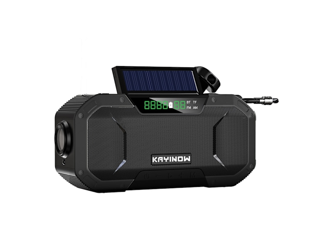 Rádio Boom Manivela com Bateria Externa de 5000mah, Alto falante Bluetooth e Lâmpada Mo AQUAFORGE
