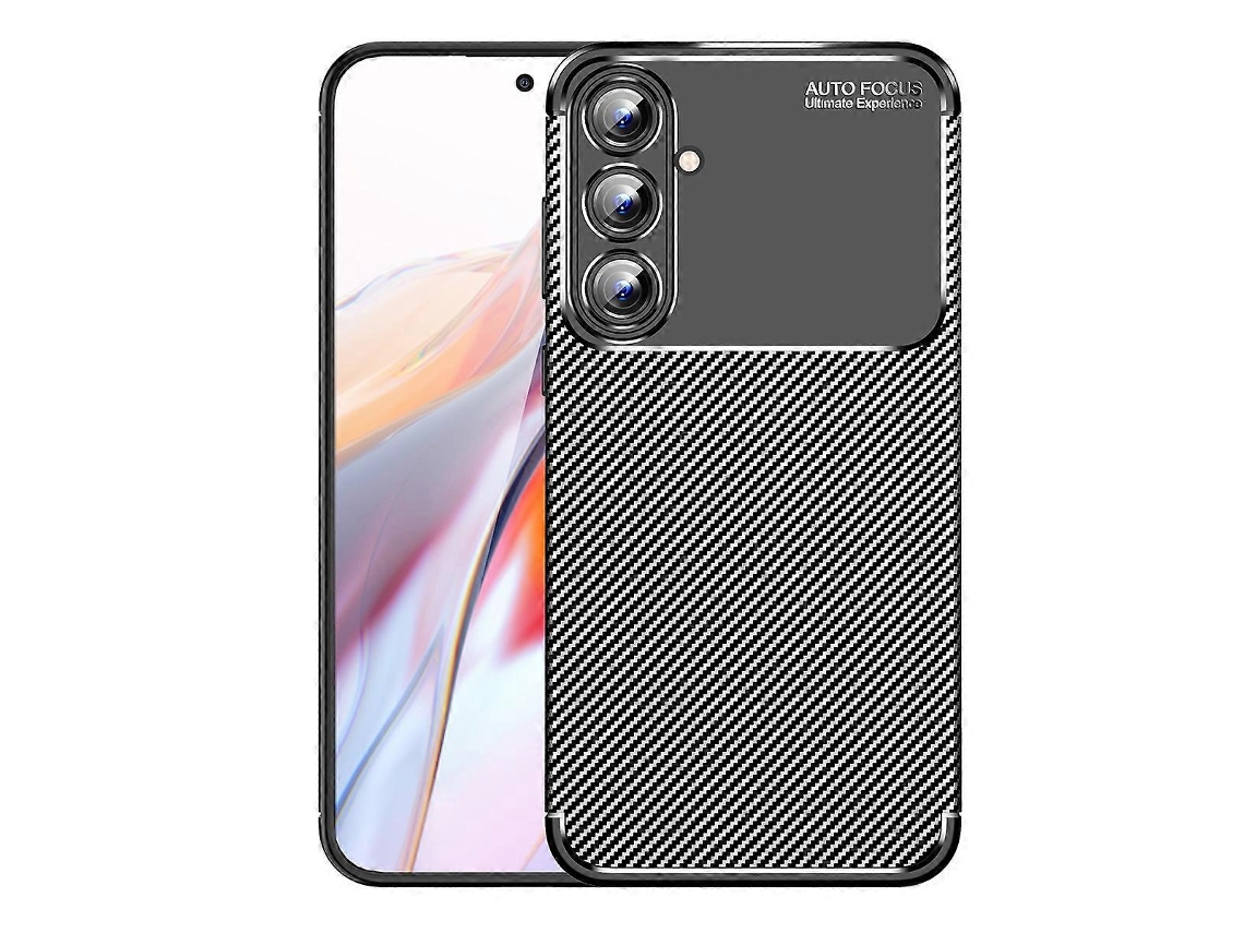 Capa De Celular Tpu À Prova De Choque Com Textura De Fibra De Carbono Para Samsung Galaxy A55
