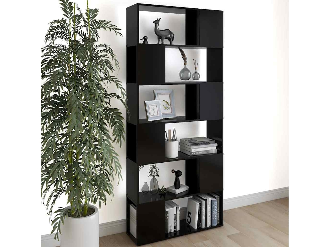 Vidaxl Estante/divisória 80x24x186 Cm Derivados De Madeira Preto