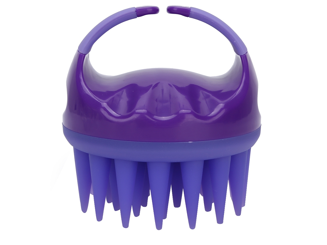 2026 Shampoo Escova Portátil para Cabelos Cepillo de Limpeza da Cabeça Pente de Massagem Capilar Roxo