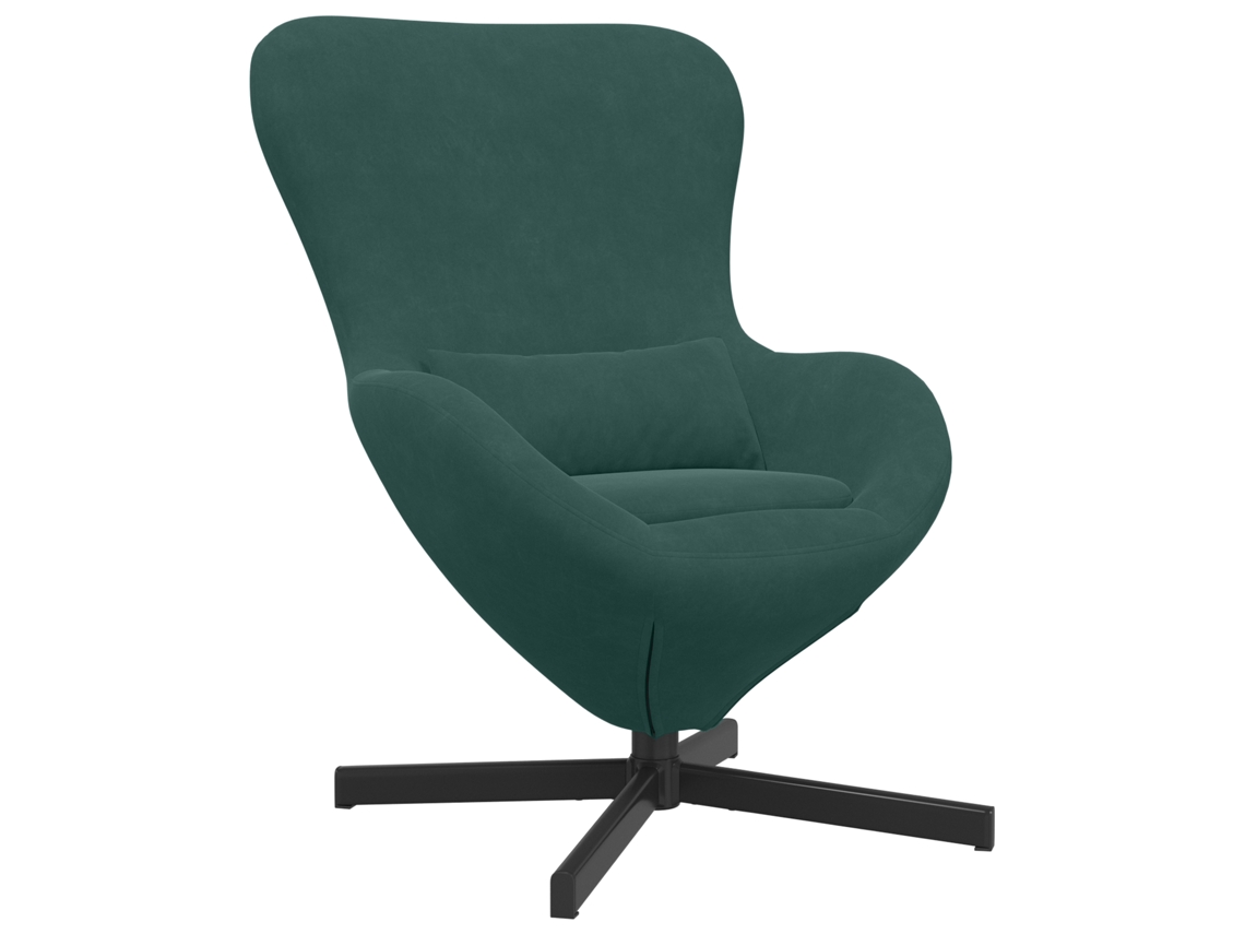 Conjunto 1 Cadeira Ovo Vidaxl Verde Veludo (63 X 73 X 90 Cm)