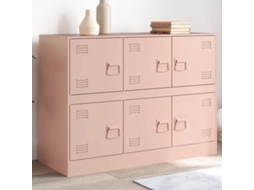 Vidaxl Aparador 99x39x73 Cm Aço Rosa