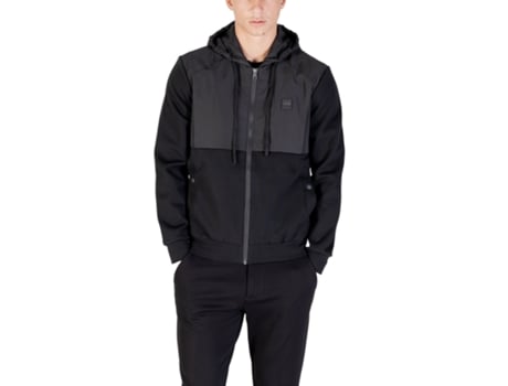 Sweatshirt De Homem Antony Morato Regular Fit With Techno Fabric Contrast Logoed Preto (m)