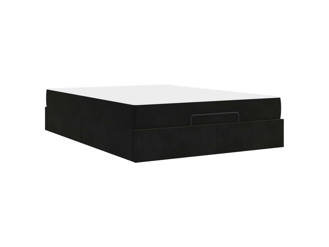 Conjunto de Estruturas de Cama com Colchão 2 Pcs Preto Veludo MAISON EXCLUSIVE