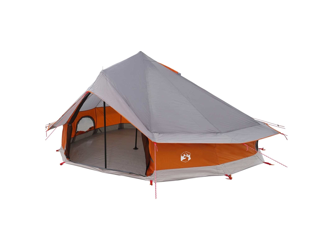 Vidaxl Barraca Tipi Cinza E Laranja 800 X 800 X 430 Cm Poliéster E Aço