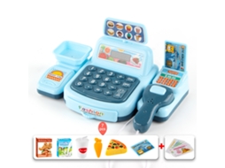 Brinque de Faz de Conta com uma Caixa Registradora Eletrônica de Brinquedo.caixa Registradora Azul + Pizza CHENNNLS
