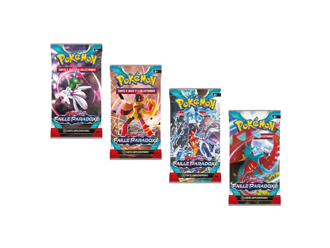 POKEMON Conjunto de 4 Cartas Comerciais Boosters Escarlate e Violeta Paradox Rift Ev04 Multicor