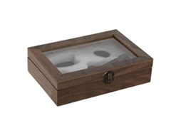 Conjunto De Acessórios Para Vinho Home Esprit Preto Natural Aço Inoxidável Madeira Mdf 21 X 14,5 X 5,4 Cm