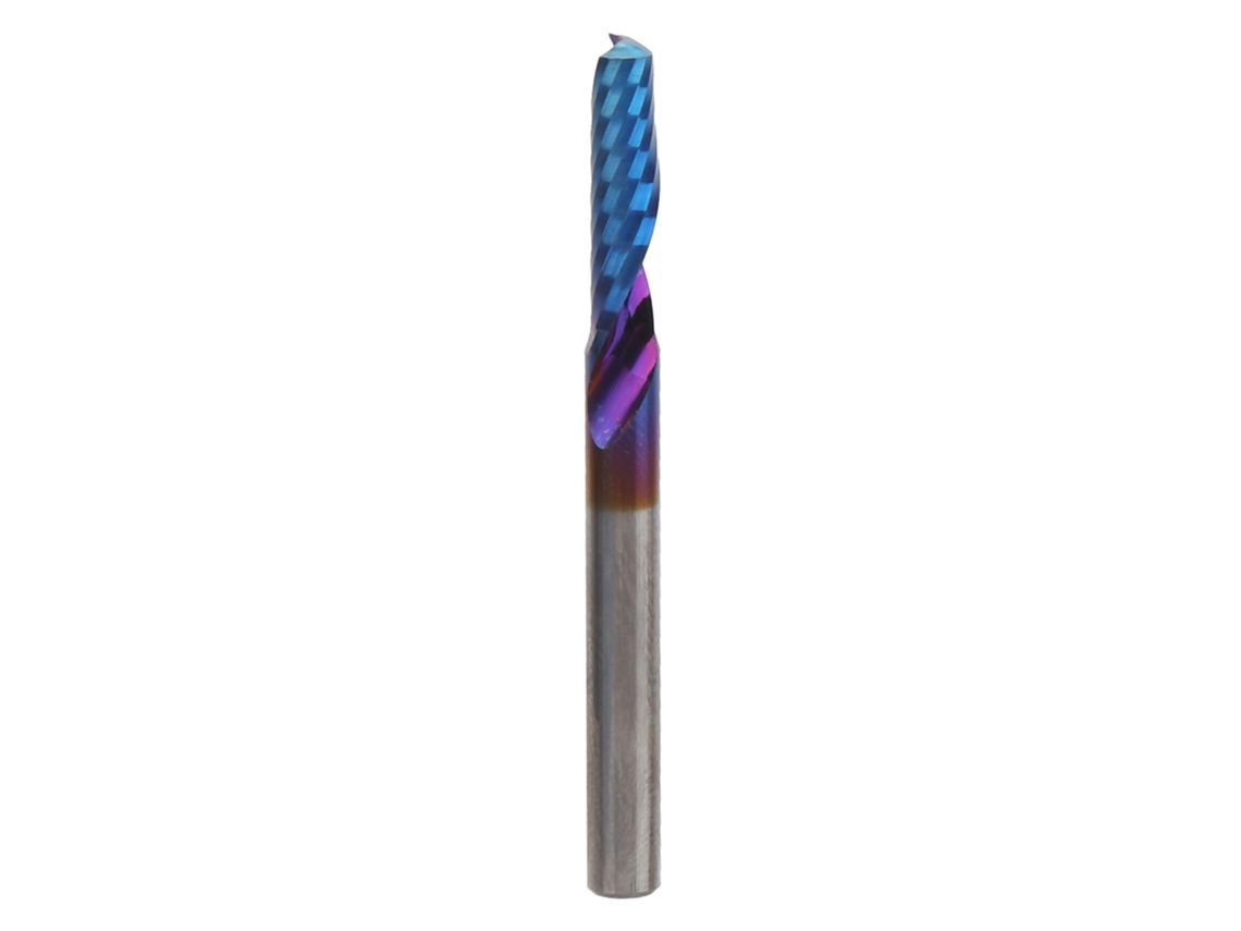Fresa De Milling Espiral De Lâmina Única Aço Tungstênio Revestimento Azul Cnc Ferramentas 4x15x45