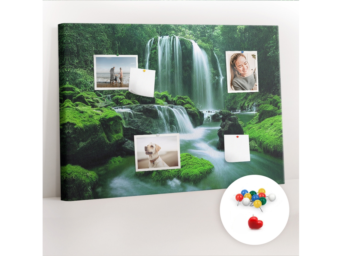 Quadro De Cortiça Cascata Entre Musgo Para O Corredor Espelharte (70x100 Cm)