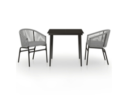 Maison Exclusive - 3 Pcs Conjunto De Jantar Para Jardim Cinzento