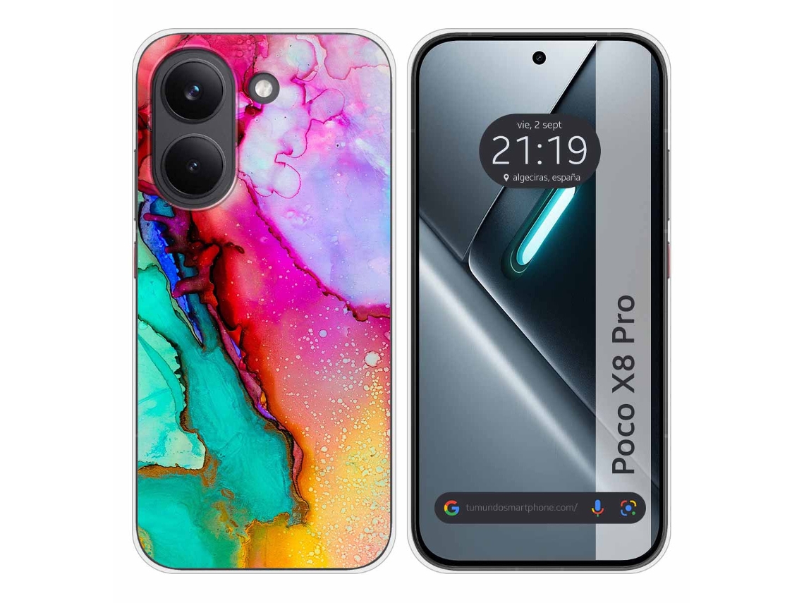Capa Tumundosmartphone De Silicone Para Xiaomi Poco X8 Pro 5g Com Estampa De Mármore 15 Padrões