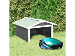Vidaxl Abrigo P/ Cortador De Relva 72x87x50 Cm Abeto Cinzento E Branco