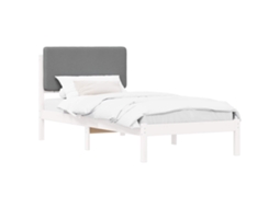 Estrutura de Cama com Cabeceira Estofada em Cinzento Claro MAISON EXCLUSIVE