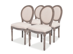 Vidaxl Cadeiras De Jantar 4 Pcs Tecido Cor Creme