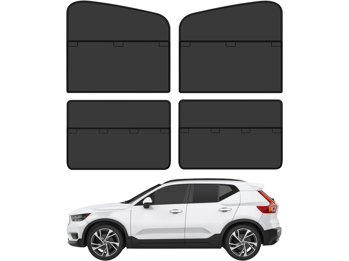 Cortinas de proteção solar magnéticas para janelas laterais de carros, bloqueiam raios UV, compatíveis com a maioria dos modelos.