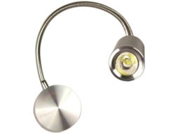 Luminária de Parede Led de Alumínio Giratória 360° de 3w com Braço Flexível, Luz Branca para Leitura, Casa, Escritório, Base SFUSHOS