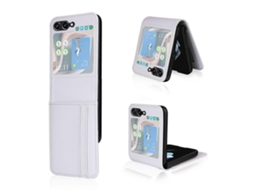 Capa Para Celular Samsung Galaxy Z Flip5 Em Couro Pu Com Compartimento Para Cartão