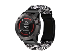 Bracelete Garmin Approach S62 Pulseira corda trançada Preto e Branco