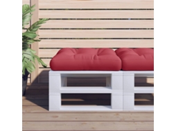 Vidaxl Almofadão P/ Sofá Paletes 60x60x12 Cm Tecido Vermelho Tinto