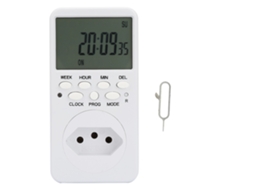 Interruptor de Timer Digital Programável Circular 7 Dias com Display e Plug Br | S/MARCA