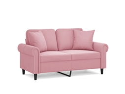 Maison Exclusive - Sofá 2 Lug. C/ Almofadas Decorativas 120 Cm Veludo Rosa