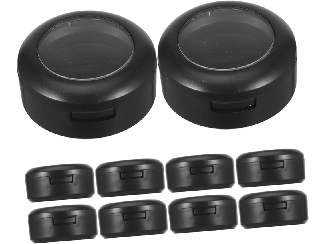 Organizador De Maquiagem Leve Em Plástico Preto, Grande Capacidade, Estojo Compacto, 10 Peças Para Sombras.