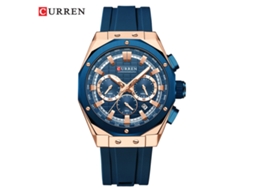 Relógio Masculino Esportivo MDUG, com grande mostrador, pulseira de borracha, cronógrafo de seis ponteiros