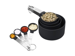 Conjunto De Colheres E Copo Medidor De Aço Inoxidável Para Cozinha E Confeitaria, 8 Tamanhos, Preciso E Durável