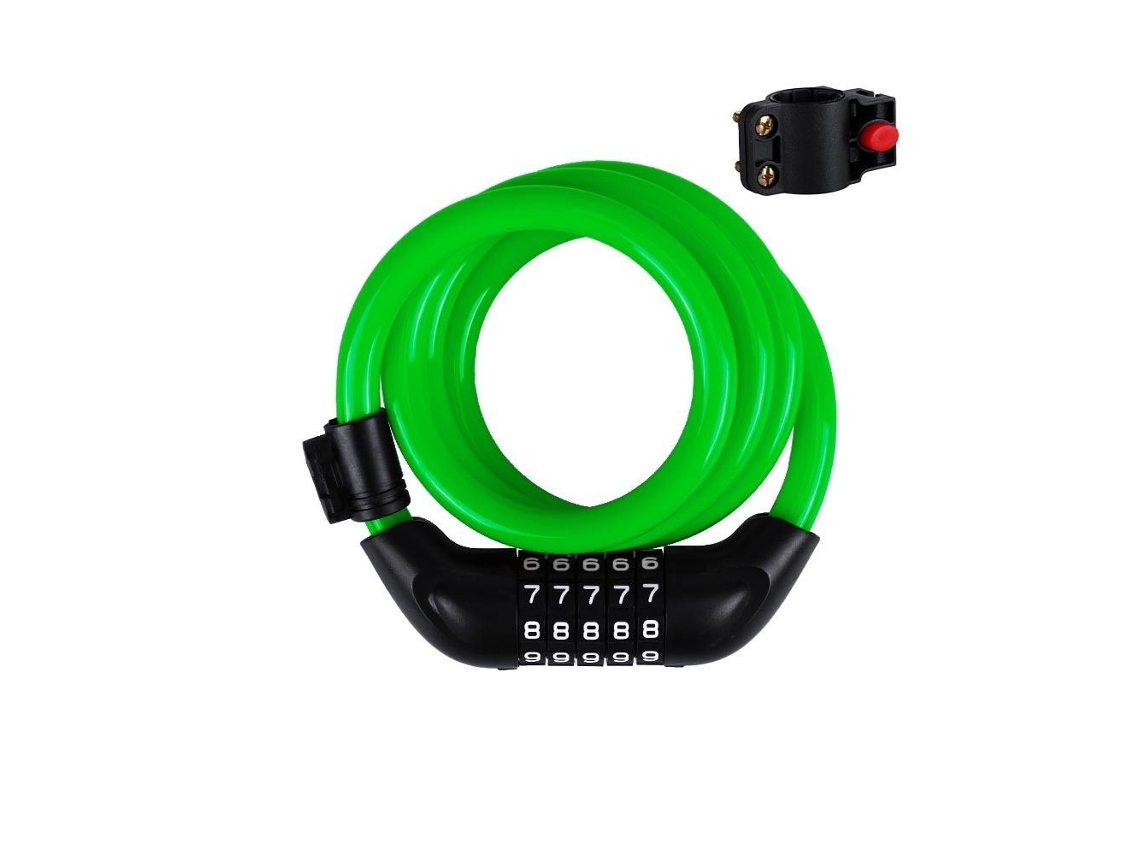 Cadeado Para Bicicleta Com Senha Verde Aquaforge