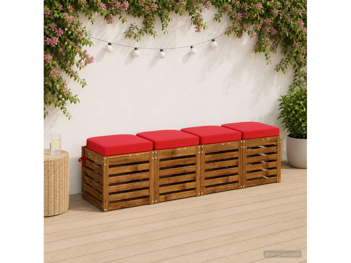 Vidaxl Conjunto De Almofadas Para Assento De 4 Peças Soest 4 Pcs