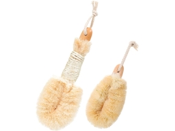 Conjunto De 2 Escovas Esfoliantes Cabilock Com Fibras Naturais Sisal, Escova Para O Corpo Seco, Escova De Banho, Design