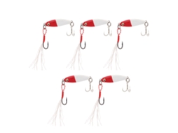 Lure Bait (simulation Bait, Laser Reflective) 7g Iron Plate Vib Spinner Feather Hook Hard Bait Artificial Bait Fake Fish Bait, Sold In Packs Of Five