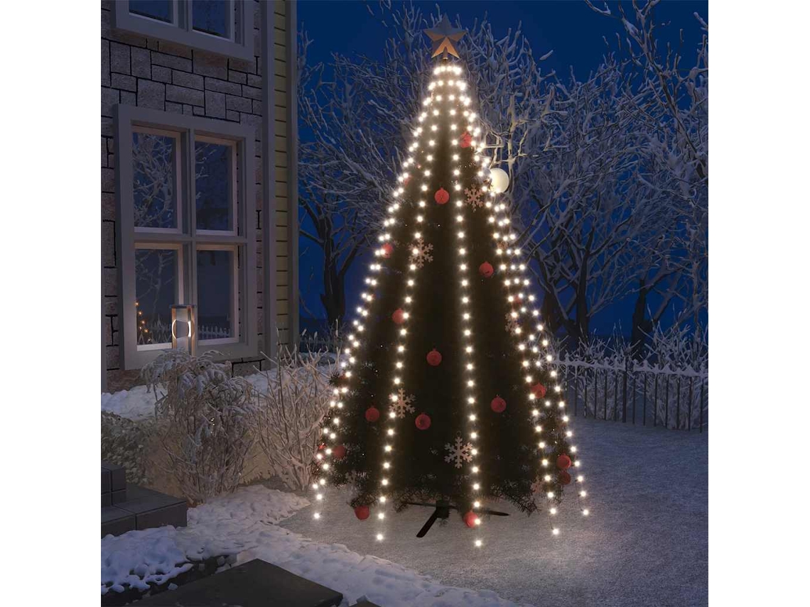 Vidaxl Cordão De Luzes Árvore De Natal 300 Luzes Led 300cm Branco Frio