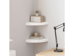 Vidaxl Prateleiras De Canto Suspensas 2 Pcs 25x25x3,8cm Mdf Branco