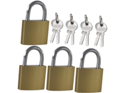Conjunto De 4 Cadeados Pequenos Latão Maciço Com Chaves, Compactos E
