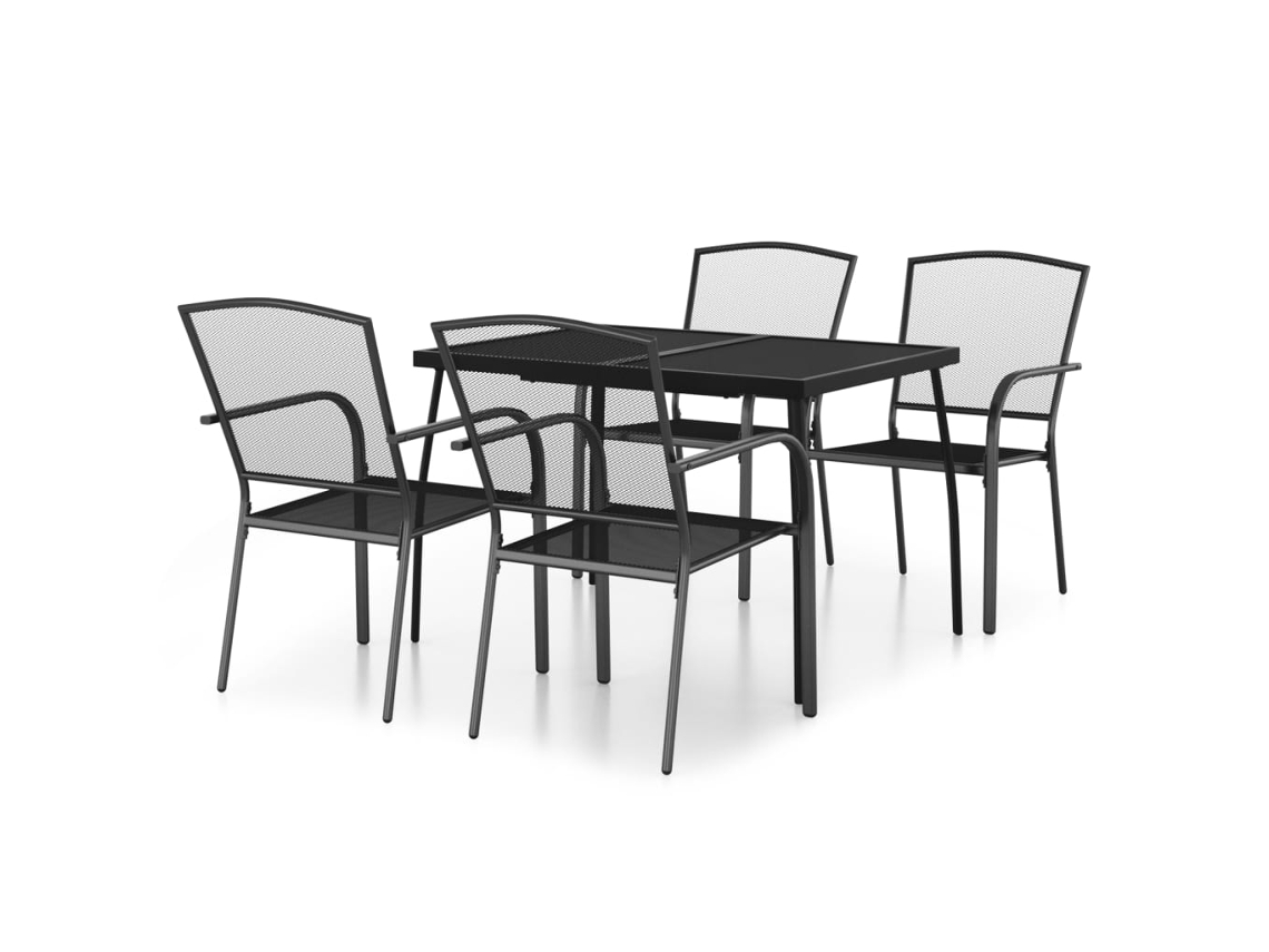 Maison Exclusive - 5 Pcs Conjunto De Jantar Para Jardim Aço Antracite