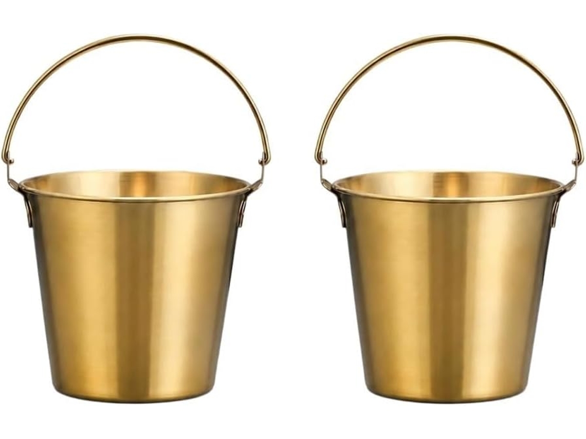 Balde De Gelo Dourado Para Churrasco