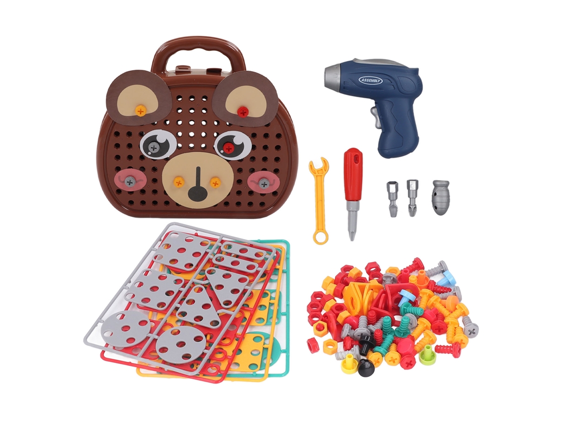 Mali conjunto de Quebra cabeça com Furadeira Elétrica Brinquedos de Aprendizagem Steam Construção Diy