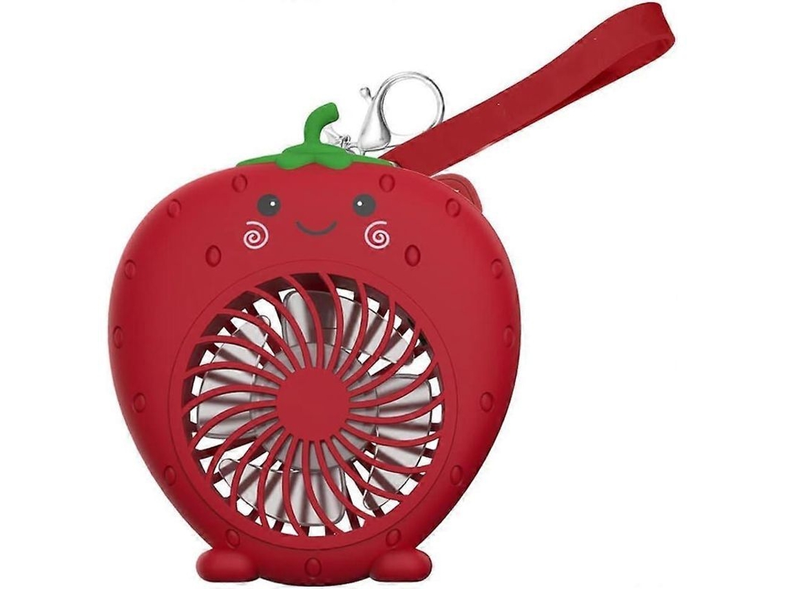 Ventilador Portátil Usb Morango 3 Velocidades Silencioso Nova Line