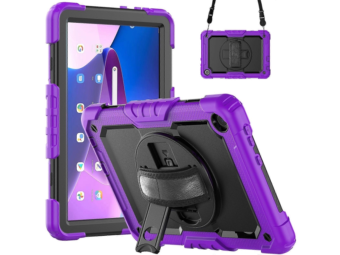 Capa Híbrida De Silicone Para Tablet Lenovo Tab M10 10.1 Gen 3ª E Lenovo Tab M8 4ª Geração Com Alça De Ombro.