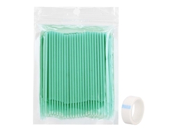 Kit De Ferramentas Para Grafting De Cílios Descartáveis Com Cotonete, Pincel Micro Cílio E Fita Adesiva Verde