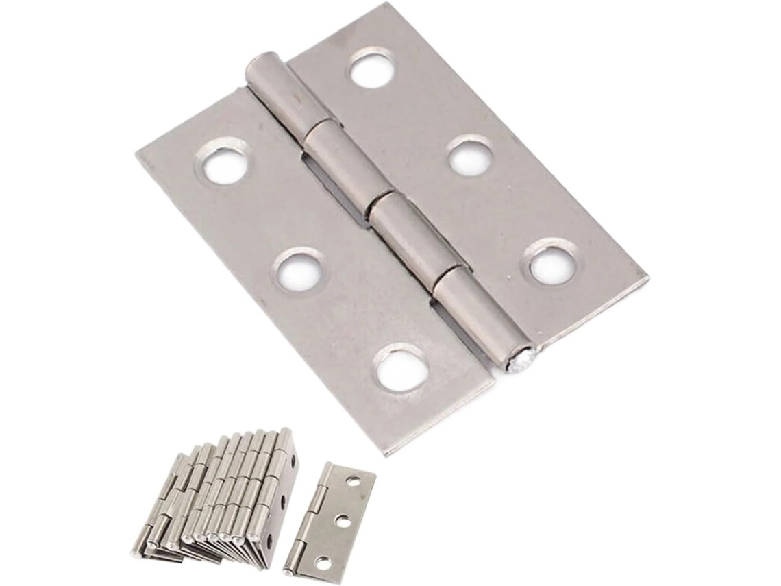 Conjunto De 10 Dobradiças Aço Inoxidável Para Portas E Gavetas, Com 6 Furos De Montagem, Ideais Para Móveis, Estantes