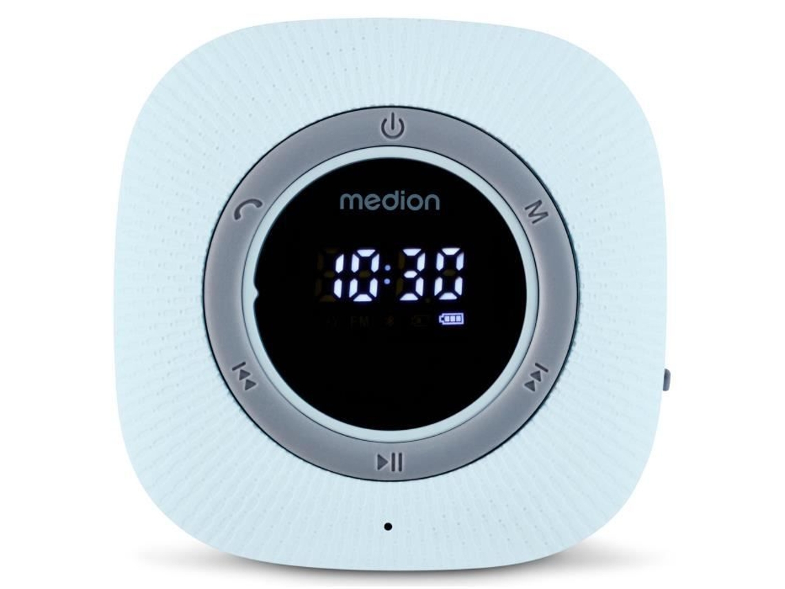 Rádio de Chuveiro Bluetooth Medion Fm Ipx6 Fixação Ventosa Azul