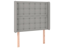 Cabeceira de Cama com Abas Tecido Cinzento Claro MAISON EXCLUSIVE (83x16x118 cm)