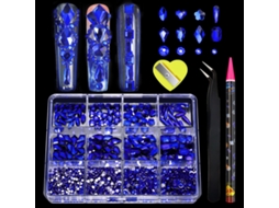 Adesivos de Unha com Strass de Cristal Ab, 12 Formatos Variados, Design Plano 3d. MDUG